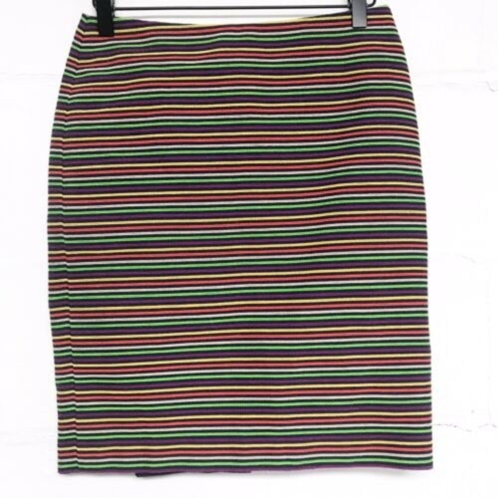 Talbots Multicolored Striped Corded Pencil Skirt Size 2 Petites Career